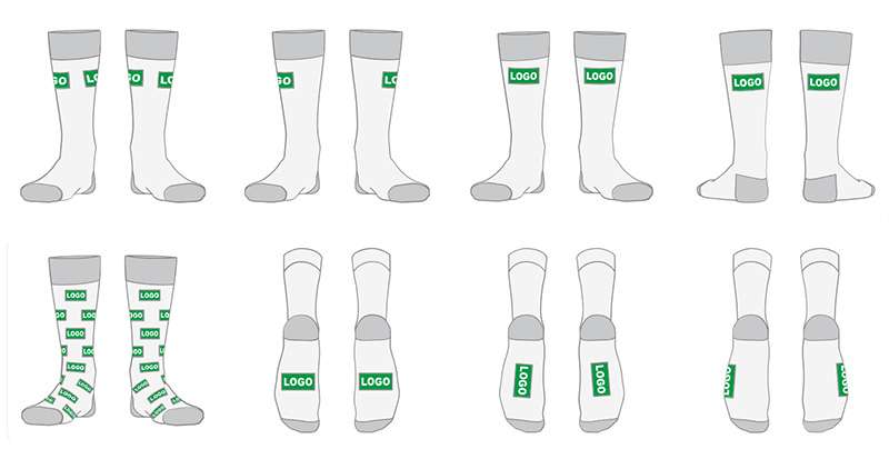 Chaussettes Logo personnalisé Emplacement