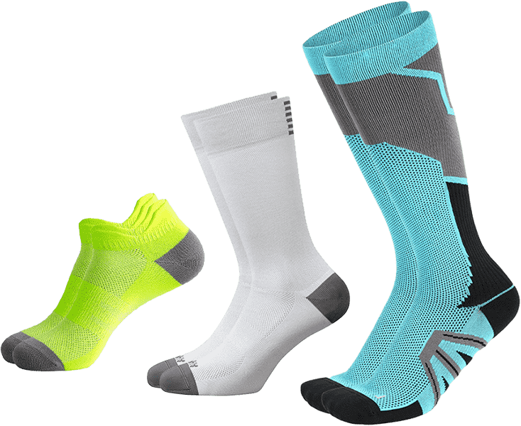 Customized running compression socks short, crew knee high length