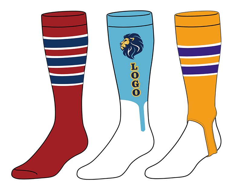 chaussettes de baseball option personnalisée